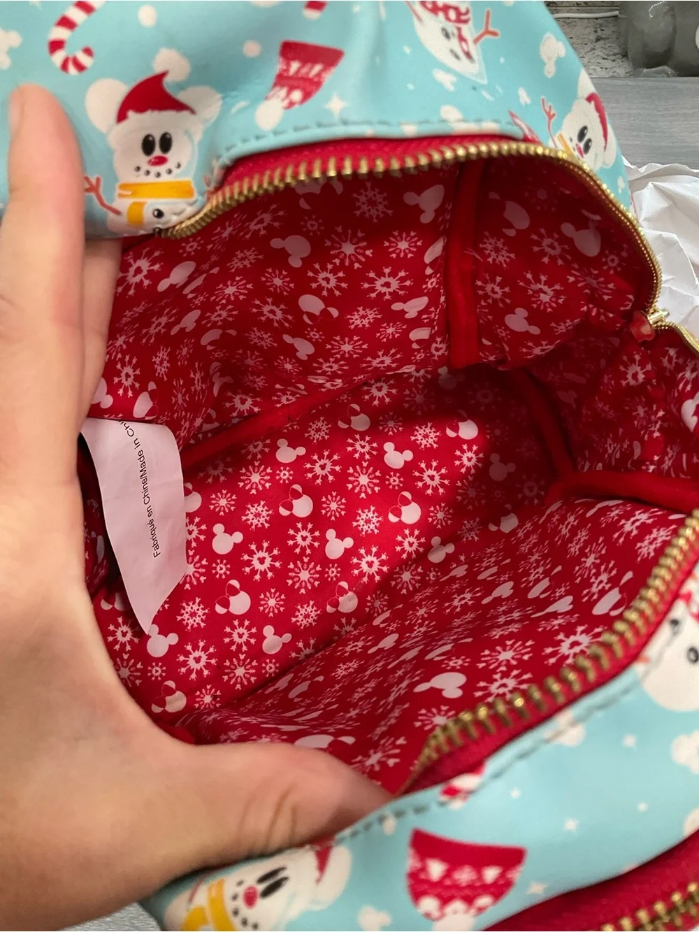 DISNEY LOUNGEFLY MICKEY MINNIE MOUSE SNOWMAN MINI BACKPACK‎ PURSE